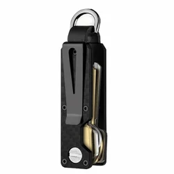 Compact Outdoor Smart Metal Key Organizer, Minimalist Design (Carbon Fiber Pattern)
