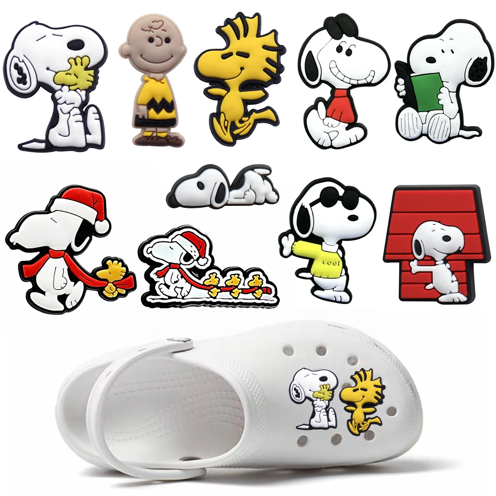 

MINISO Snoopy Shoe Charms Cartoon Clogs Sandals PVC Shoe Decorations Accessories Buckle Kids Christmas Birthday Gifts