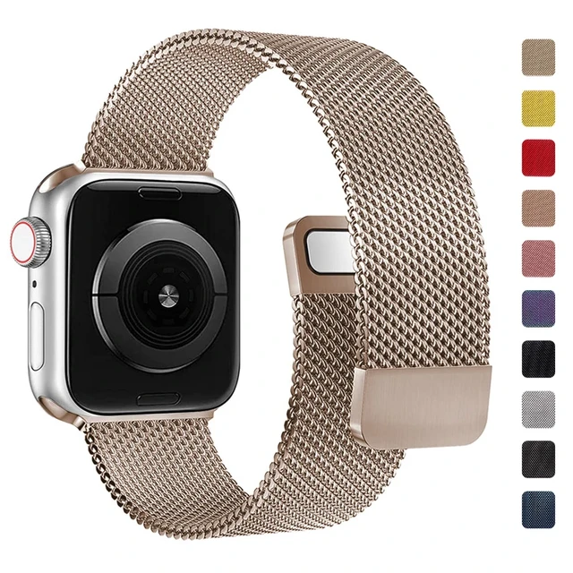 Strap For Apple watch Band 44mm 45mm 41mm 49mm 42mm 40mm 45mm Milanese Loop  bracelet correa iwatch series 9 7 8 4 5 6 SE Ultra2 - AliExpress