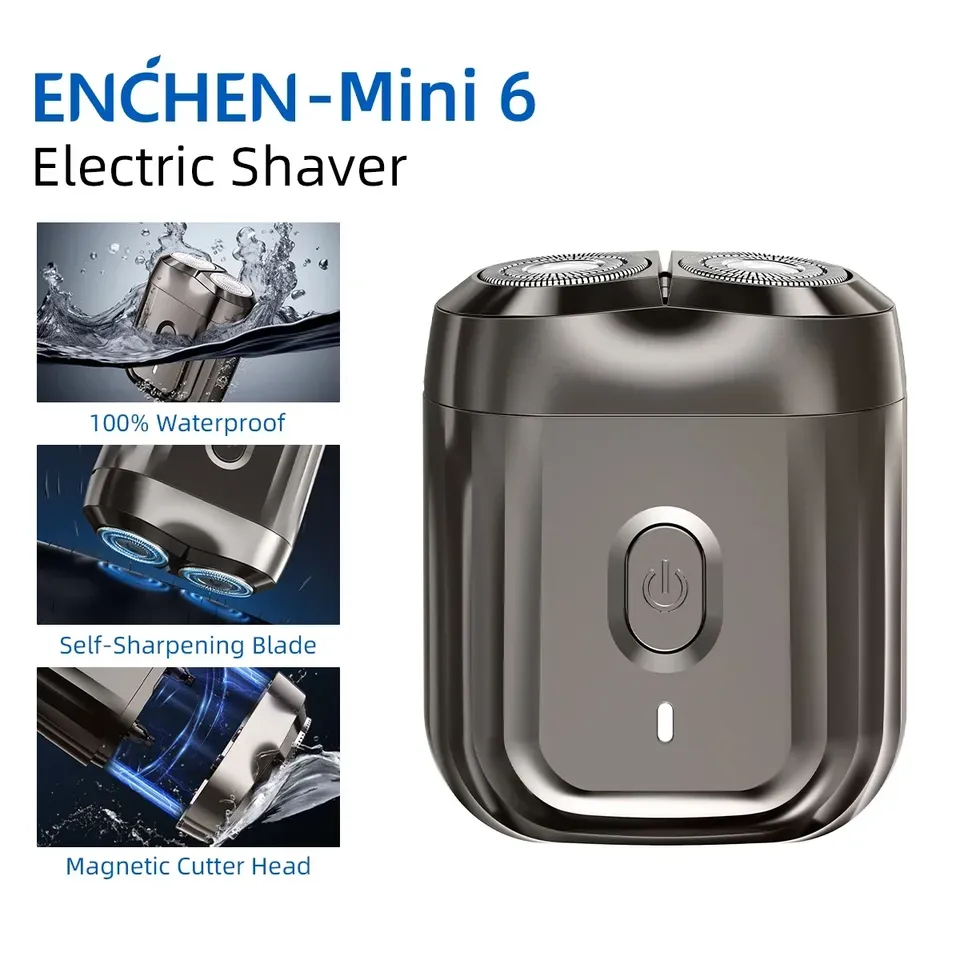 ENCHEN Beard Trimmer Mini Shaver Professional 2D Face Razor Waterproof Shaving Machine Reciprocating Magnetic Head Shaver Mini 6
