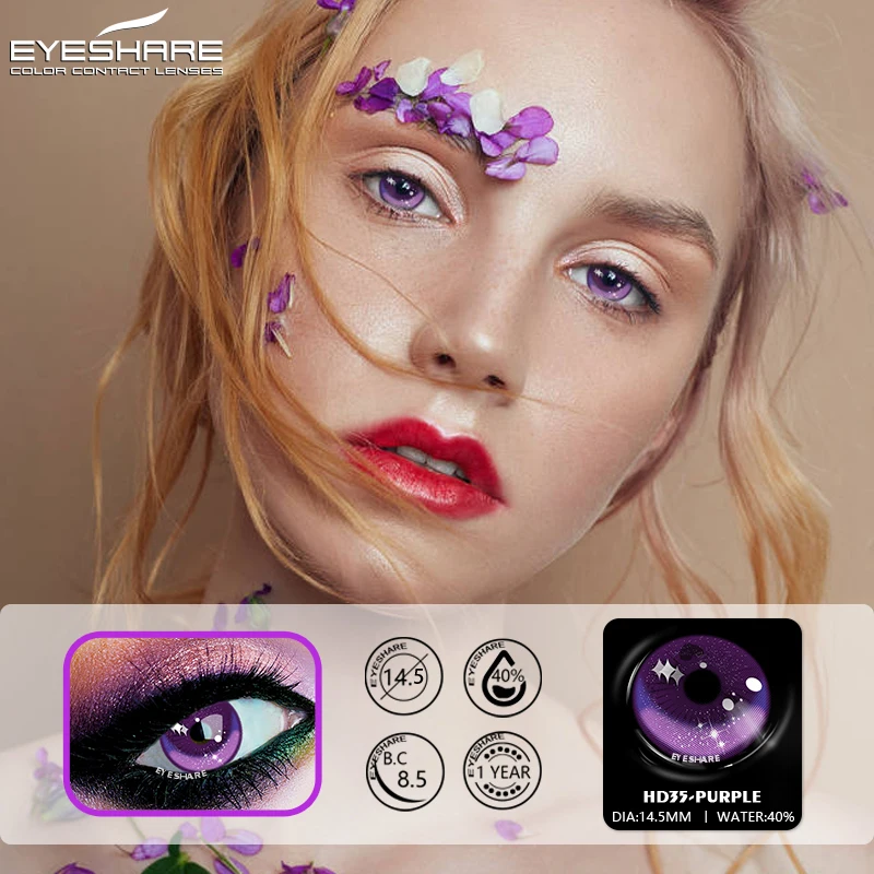 Vibrant Cosplay Colored Contact Lenses - Anime Eye Enhancement, Yearly Wear, 2pcs Pack