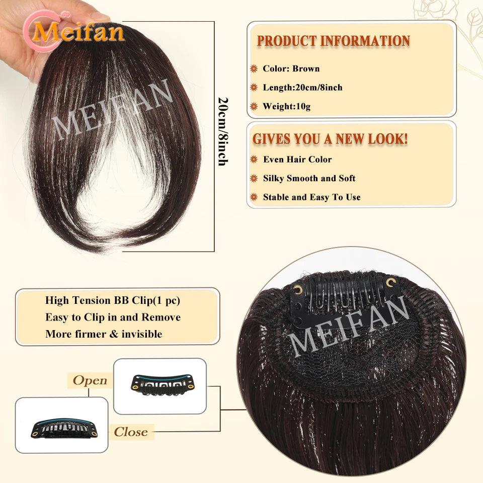 Lightweight Air Bangs Middle Part Natural Front Forehead Invisible Hair Patch for Women French Bangs hair bangs