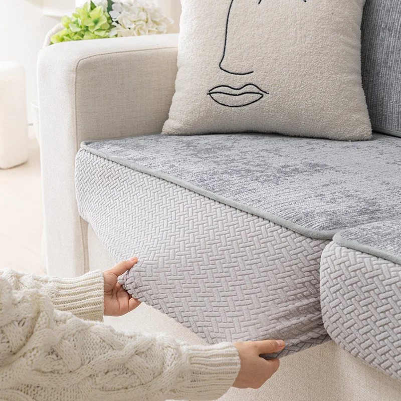 Funda de cojín elástica para asiento de sofá, Protector de chenilla grueso  Universal, antideslizante, con textura, para gatos - AliExpress