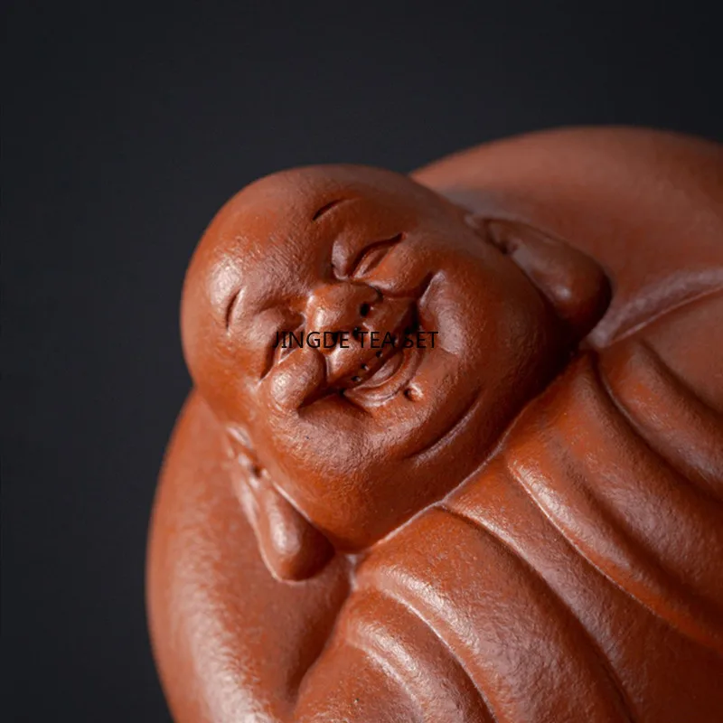 Creative Purple Clay Tea Pet Handmade Sculpture Crafts Chinese Tea Set Character Decoration Accessories