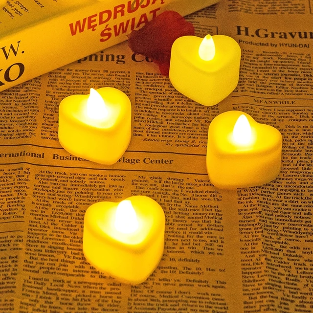 6 db Szívforma Led Tealight Gyertyák Szeretik Az Elektromos Készüléket A Valentin -Napra - Image 4