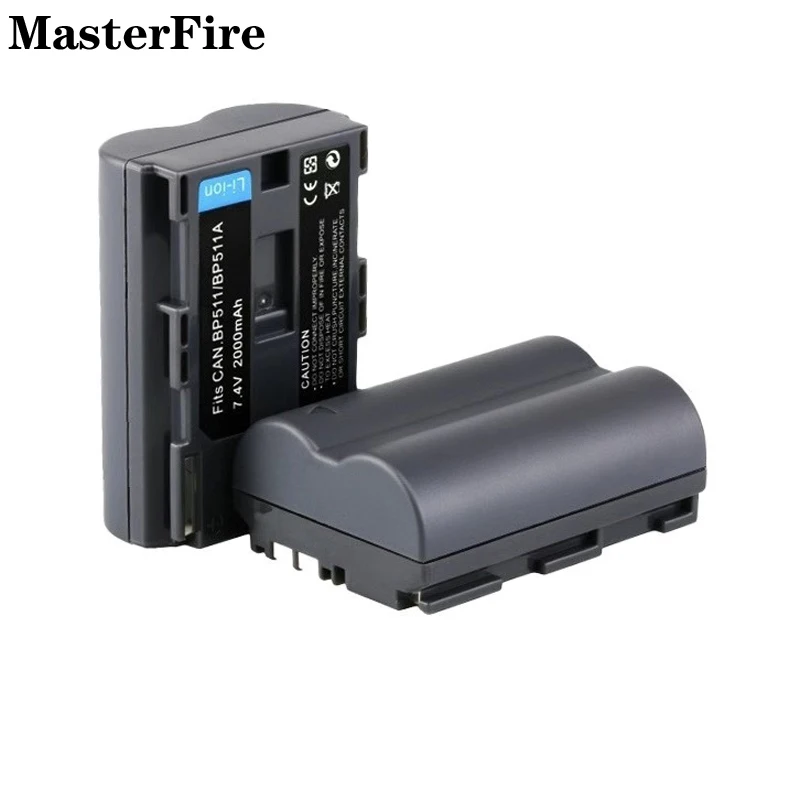 Batteria Per Fotocamera 4X Bp-511 Bp-511A 2000Mah 7.4V Bp511 Per Batterie Canon Eos 50D 40D 300D 30D 20D 10D Dm-Mv100X Dm-Mv400 Dm-Mv450