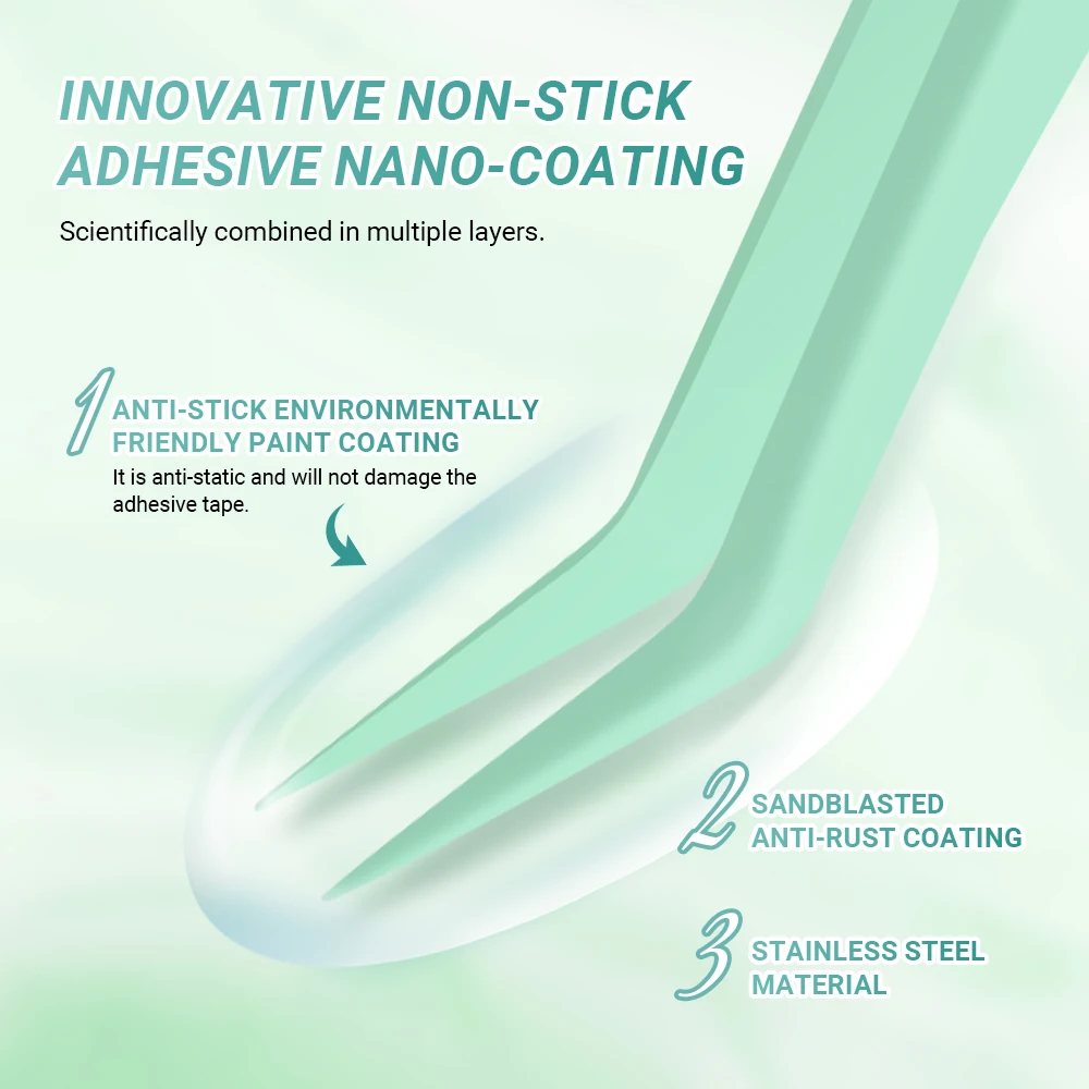 DIY Lashes Tweezers Non-stick No Sticky Anti-adhesive False Eyelashes With Adhesive-free Lashes No Glue Makeup Tool 1Pc