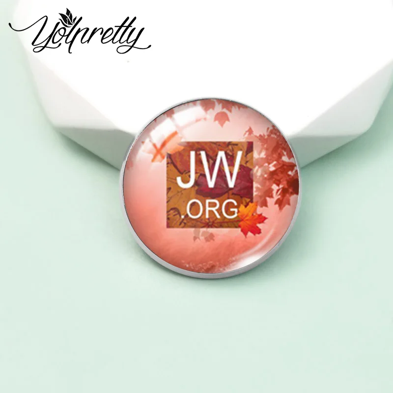 2023 New Arrival Fashion JW.ORG Jehovah's Witnesses JW the Bible Love Glass Dome Round Brooch Handcraft Jewelry Badge Pins