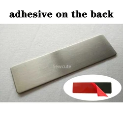 Gold Stainless Steel Name Badge Holders with Round Corners - 10 Pack, 70x20mm, Laser Engraving Ready (Silver adhesive)
