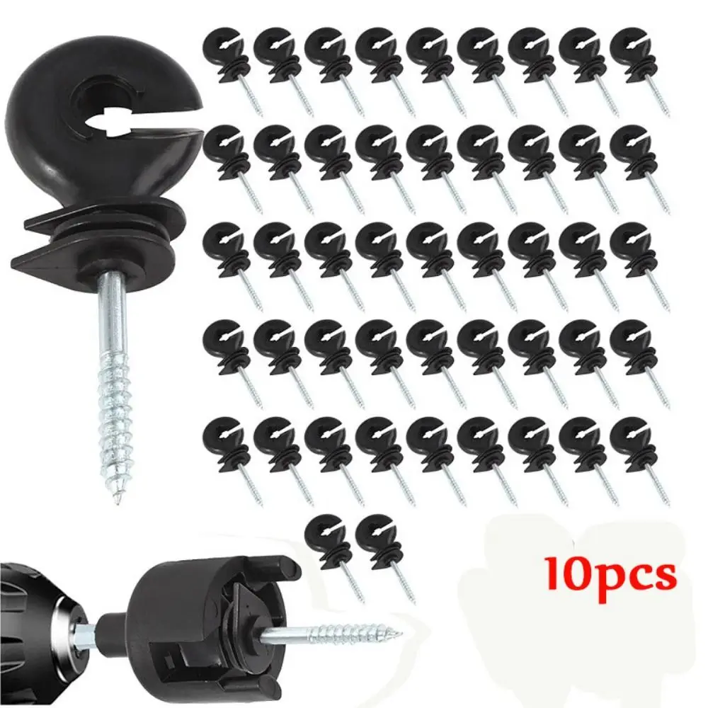 

Electric Fence Screw-in Insulator Garden Supplies Agricultural Wood Post Insulator Black Fence Insulators Farm