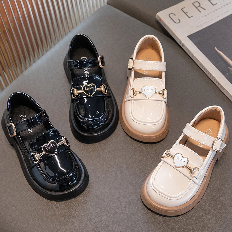 Girls Leather Shoes for Party Wedding Children Black Performance Shoes Thick Bottom Fashion Kids Princess Mary Jane Shoes 2