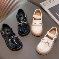Girls Leather Shoes for Party Wedding Children Black Performance Shoes Thick Bottom Fashion Kids Princess Mary Jane Shoes 2
