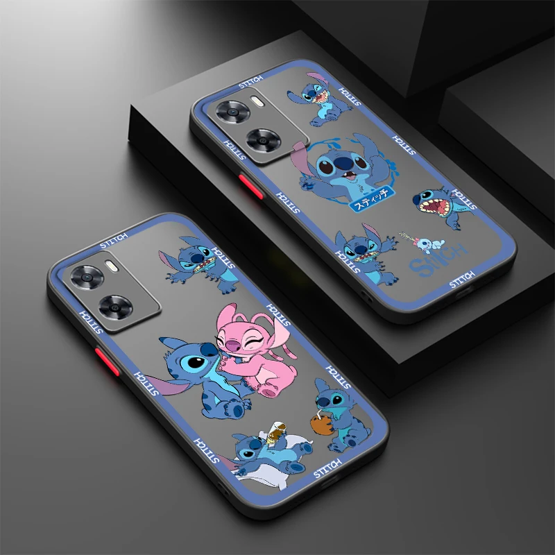 

Disney Stitch Cute Anime For Oppo A98 A78 A94 A76 A74 A73 A54 A53 2020 Reno 8 7 6 5 5G Frosted Translucent Phone Case