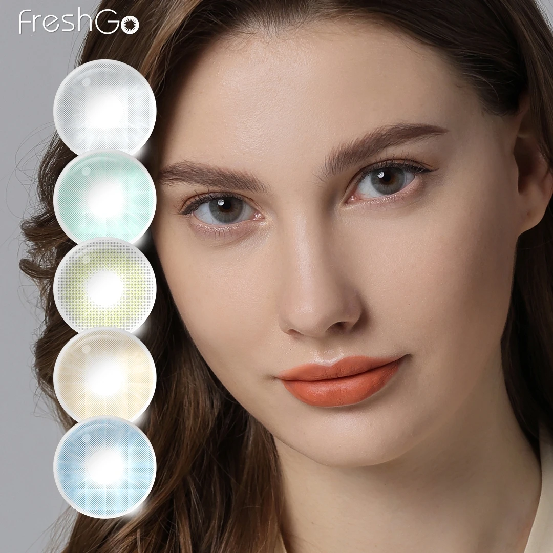 FreshGo Colored Contacts Lens Natural Color Lenses for Eyes Natural Color pupils Yearly Beauty