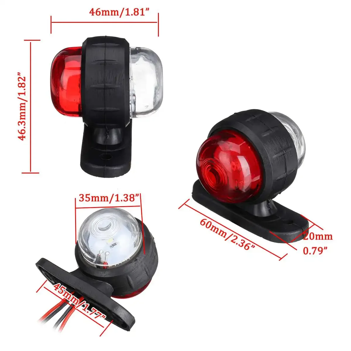 4PCS 12V 24V Universal Truck Trailer Tail Light Side Marker Indicators Light Lamp Edge Lights Signal Lights Lorry Caravans Bus led marker lights,led tail lights
