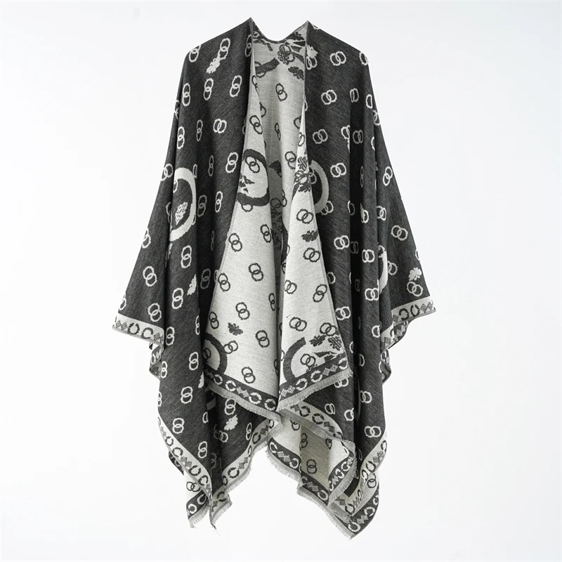 

Luxury Brand Ponchos For Women Winter Warm Thick Oversized Shawls and Wraps Cashmere Pashmina Female Bufanda Mujer 2023