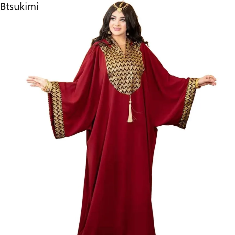 African Dubai Muslim Fashion Dress for Women Elegant Hooded Abayas Casual Kaftan Arab Party Evening Dresses Morocco Caftan Robe