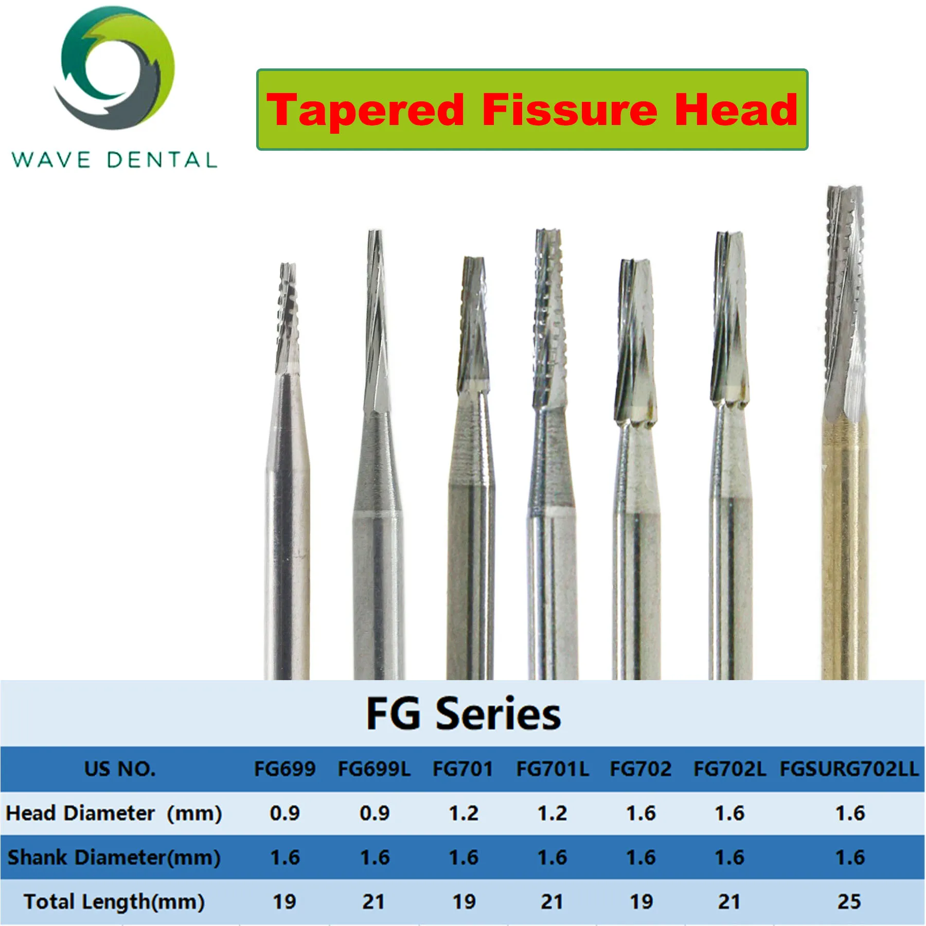 PRIMAWAVEDentalBurTungstenCarbideBursDentistryDrillTapered