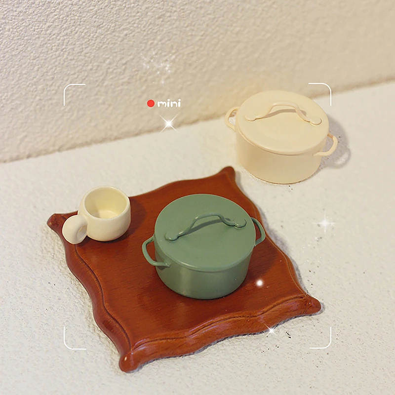

1:12 Dollhouse Mini Soup Pot Model Cookware Kitchen Utensils Accessories Dolls House Decor Pretend Play Toys