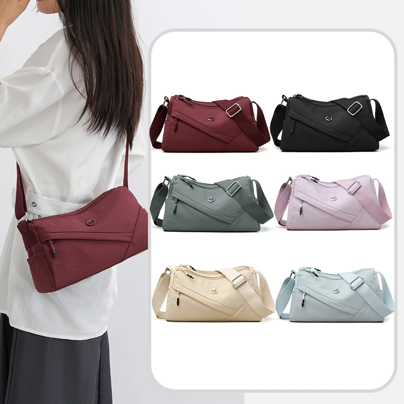 Ladies' vintage messenger bag with zipper closure, suitable for daily commuting and casual outings