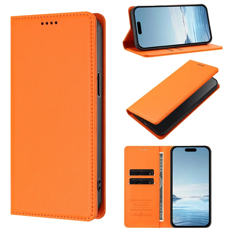 Magnetic Leather Stand Wallet Case with Back Cover