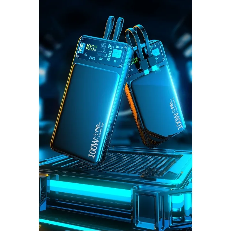 30000mAh 내장 듀얼 케이블 PD 고속 충전 지원 휴대용 보조배터리 (모든 스마트폰 시리즈 호환)