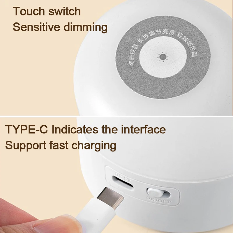 مصباح دي LED ليلي لمسة وشحن لغرفة النوم