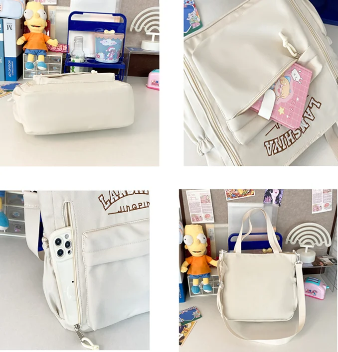 Korean Women's Shoulder Bags Multiple Pockets Cute Crossbody Bag For Students' School Handbags With A Small Wallet