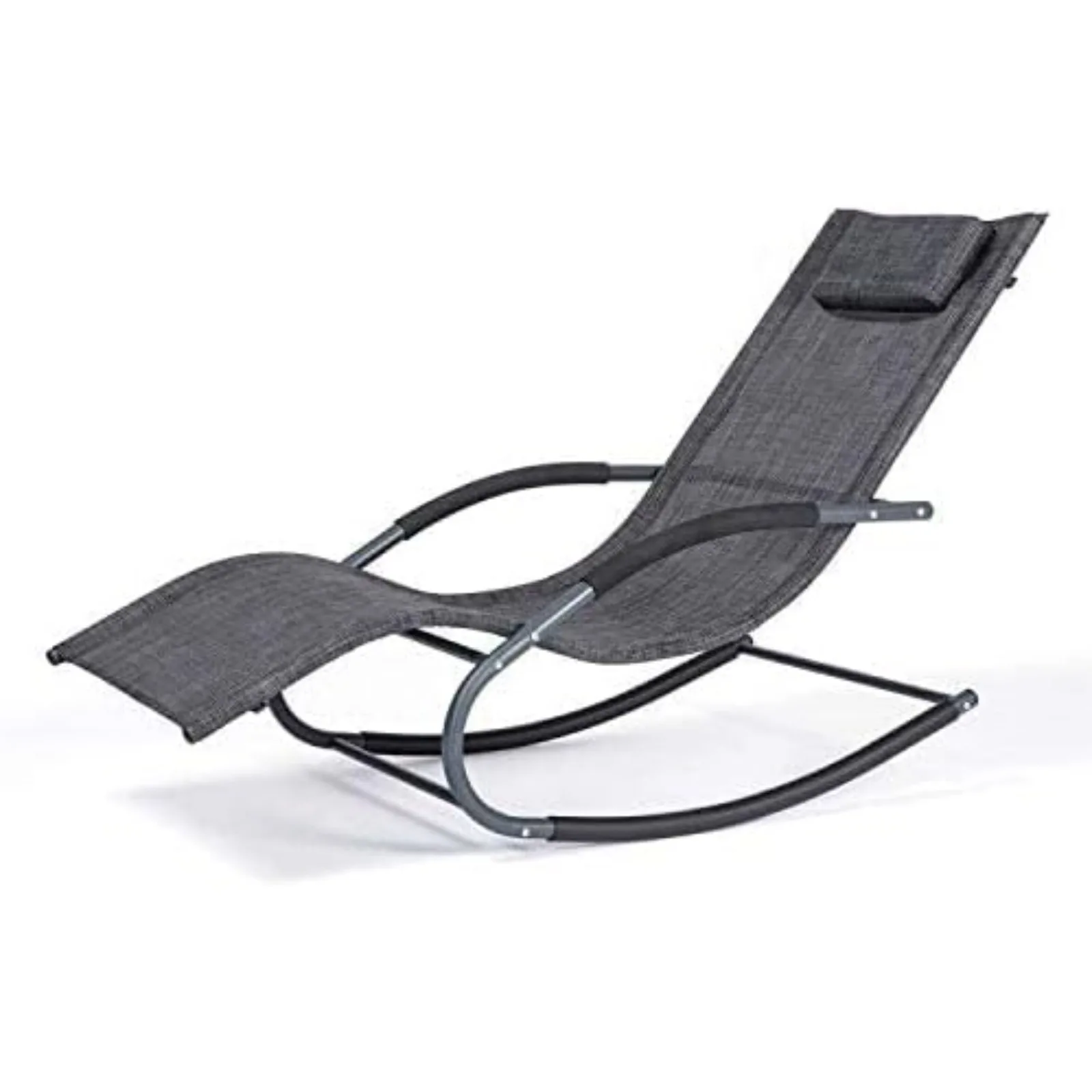 

US Outdoor Lounge Chair, Chaise Lounge for Patio & Lawn, Pool Lounge Chairs with Removable Pillow, Dark Grey