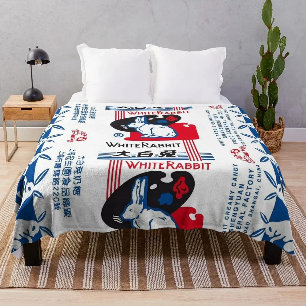 

White Rabbit Candy Throw Blanket bed plaid Polar Blankets