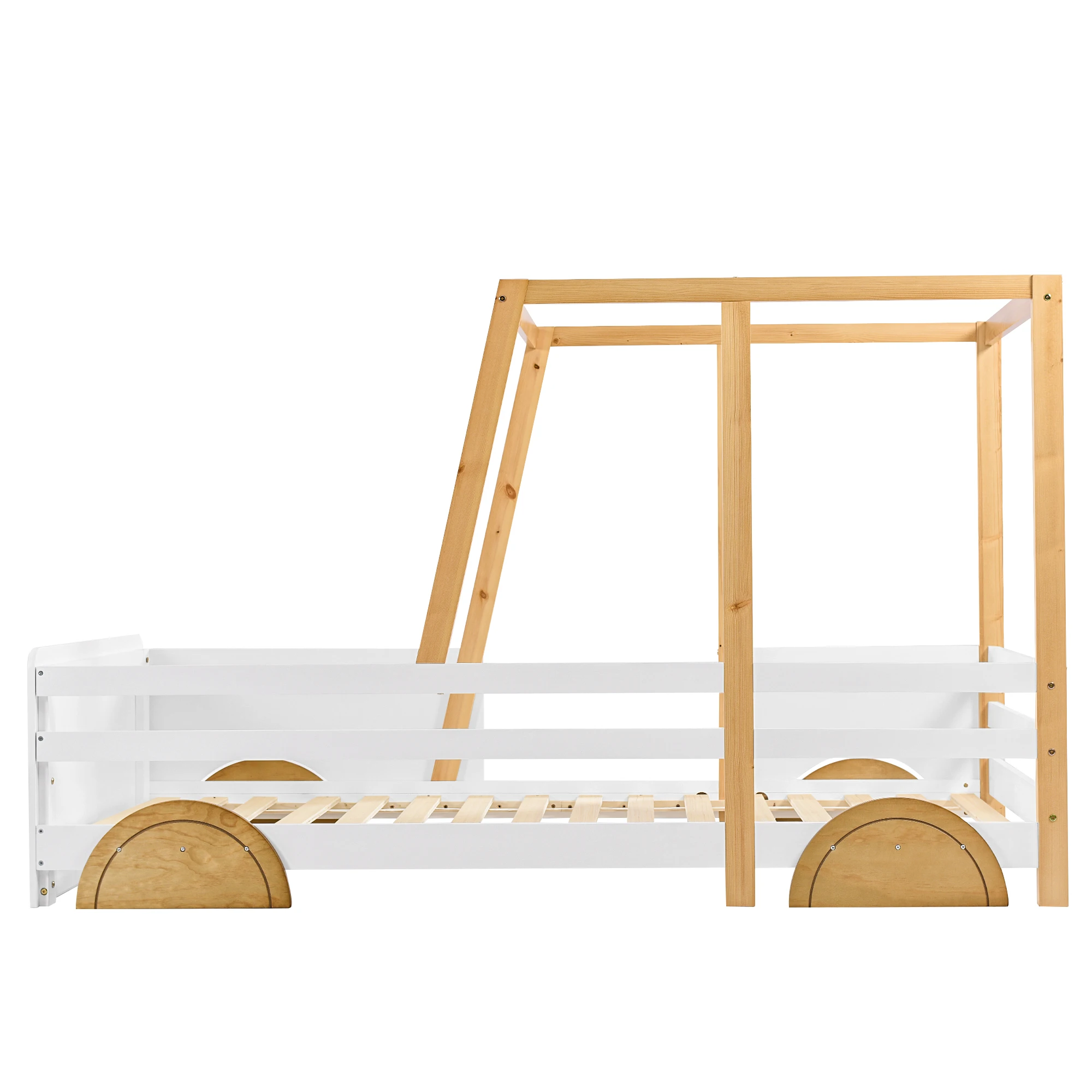Jeep shaped Bed Car Bed Cot with MDF Wheels Pine Frame for Children and