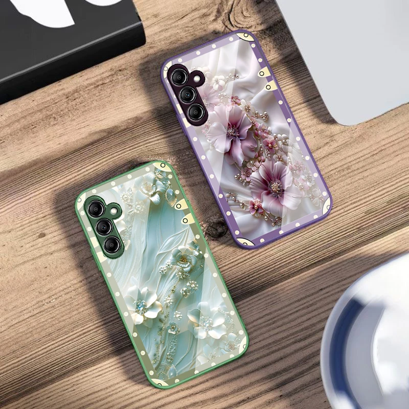 Elegant Pink Floral Glass Phone Case