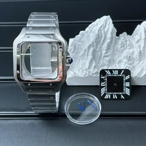 38mm Square Watch Case 316L Steel Strap Watch Repair Modification No Logo 27mm Dial for Sandoz NH36 NH35 NH70 Automatic Movement - Image 11