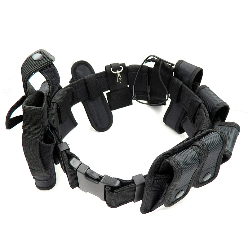 

10 in1 Multifunctional Tactical Security Duty Belts Gun Holster Flashlight Pouch Sets Utility Kit Belt Military Police Duty Belt