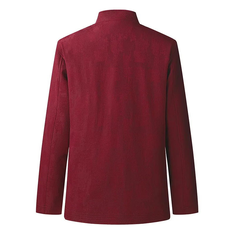 Chinese Traditional Retro Tang Top Clothe Coat Man Long Sleeve Tang Suit Mandarin Collar Jacket Oriental Cotton Kung Fu Shirt