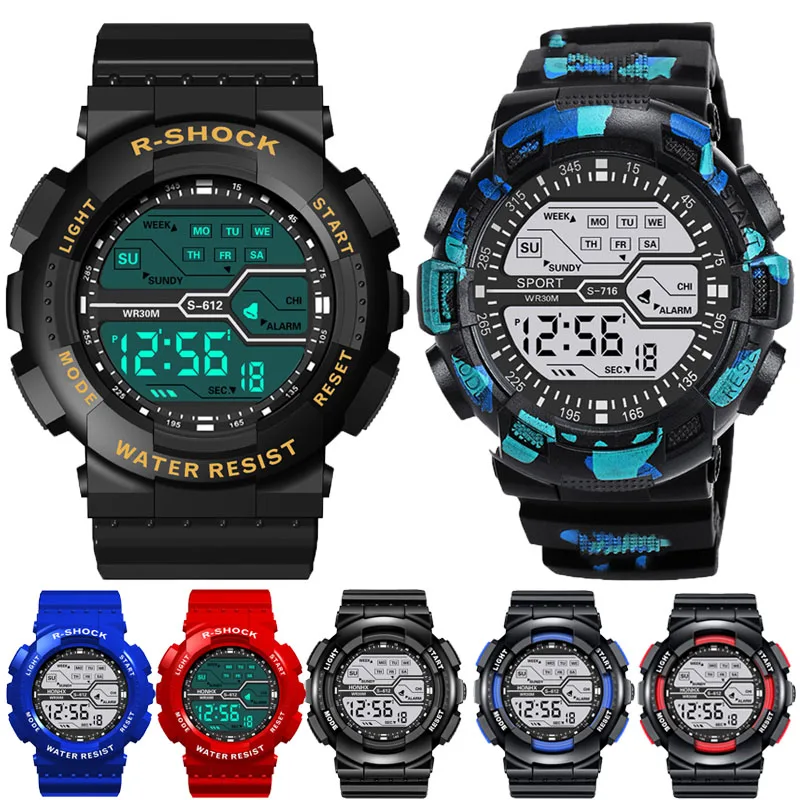 modern multi-function sports LED digital watch