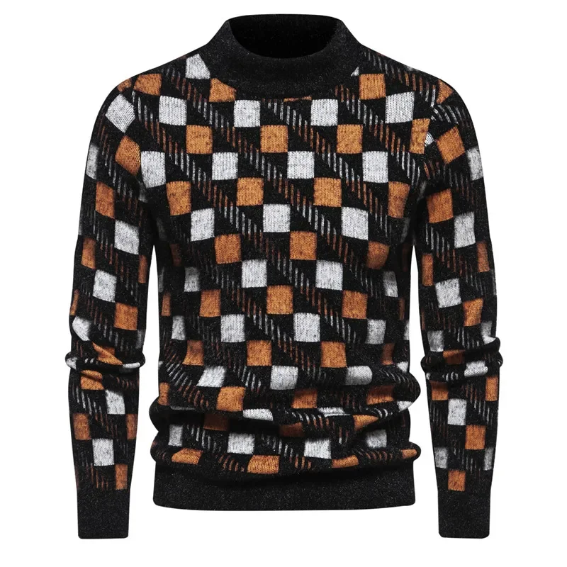 Trend Men's  New Imitation Mink Sweater Soft and Comfortable  Fashion Warm Knit Sweater Man Clothes 4