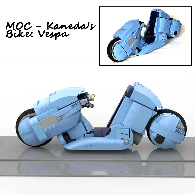 MOC 크리에이티브 카네다의 자전거 벽돌 모델 10298 세트, 로마 홀리다 베스파 125, 유명한 오토바이 도시 빌딩 블록, DIY 장난감 선물
