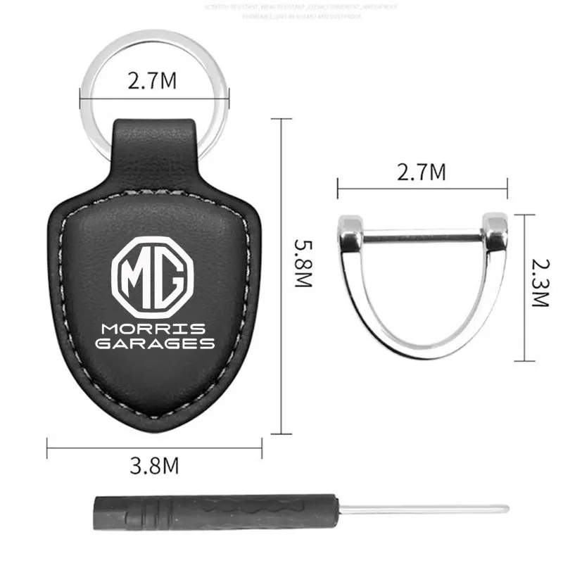 자동차 가죽 키 체인 쉴드 유형 3D 엠블럼 키 링 모리스 차고 모터 MG ZS GS MG5 6 mg3 건담 350 부품 TF 헥터 HS