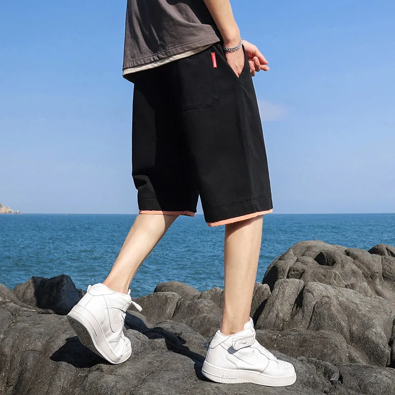 여름용 경량 통기성 데일리 스포츠 레저 반바지 남성용 아웃도어 하이킹 등산 트렌드 루즈핏 5부 반바지