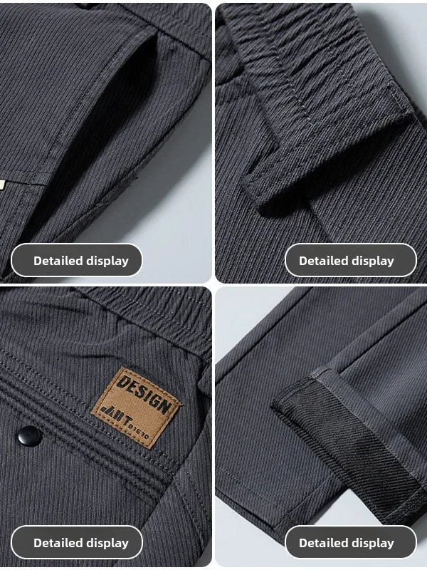 High-End Men's Straight Leg Slim Fit Casual Pants Busin Versatile Faionable Long Trousers Comfortable Polyester Fiber