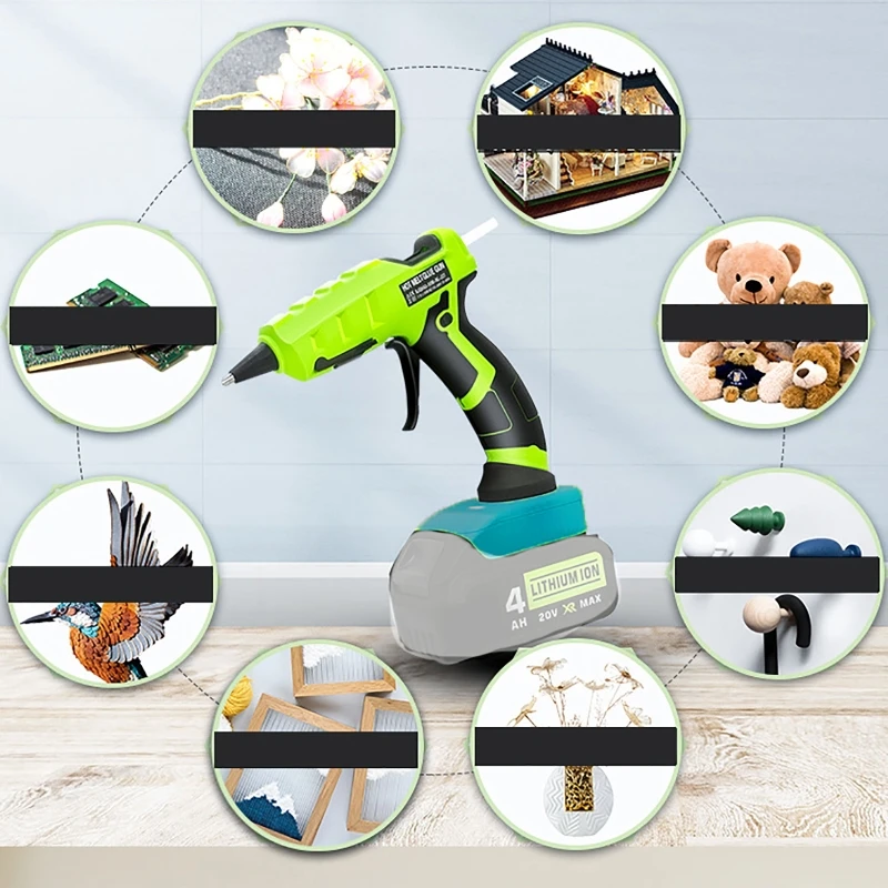 Cordless Hot Glue Gun for Makita 18V Battery Glue Stick Set for Arts DIY Electric Hot Melt Gun Repair Tool with 30pcs 7mm