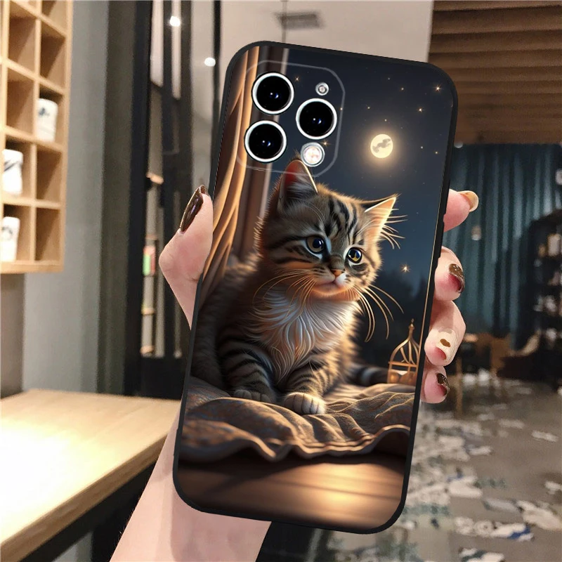 thumbnail image 1 of Funda de teléfono con bonito gatito bebé para iPhone 16, 15, 14 Pro Max, 16, 15, 14, 13, 12 Pro, 15 Plus, iPhone 11, 1 of 5
