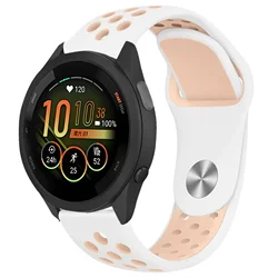 Versatile Silicone Sport Wristband - Available in 18mm, 20mm, 22mm Sizes - Strap width 18mm (Pink white)