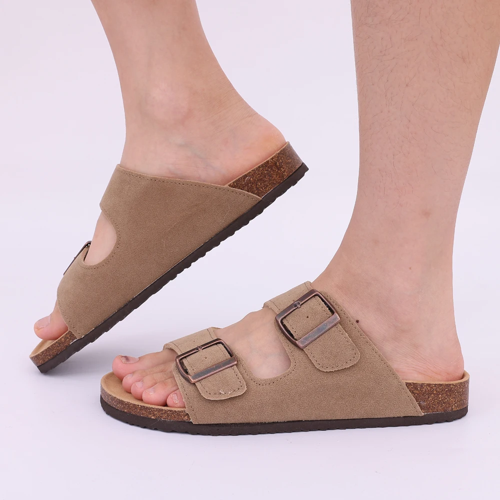 Comwarm Fashion Cork Slippers Women Classic Flat Sandals Female Outdoor Anti-slip Beach Slides Cork Sole Arch Support Sandals 2