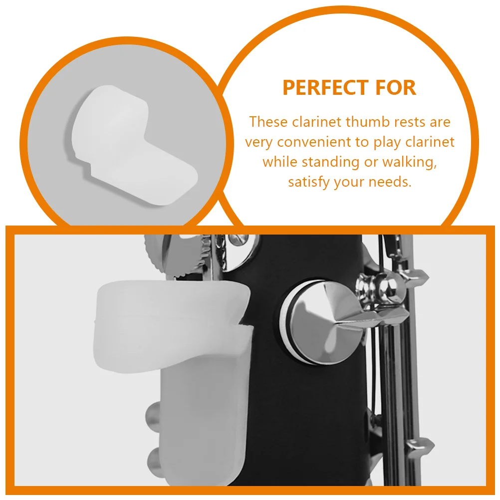 4pcs Black Clarinet Thumb Rest Cushion Round Color Handle Finger Support Pad Silicone Soft Standing Walking