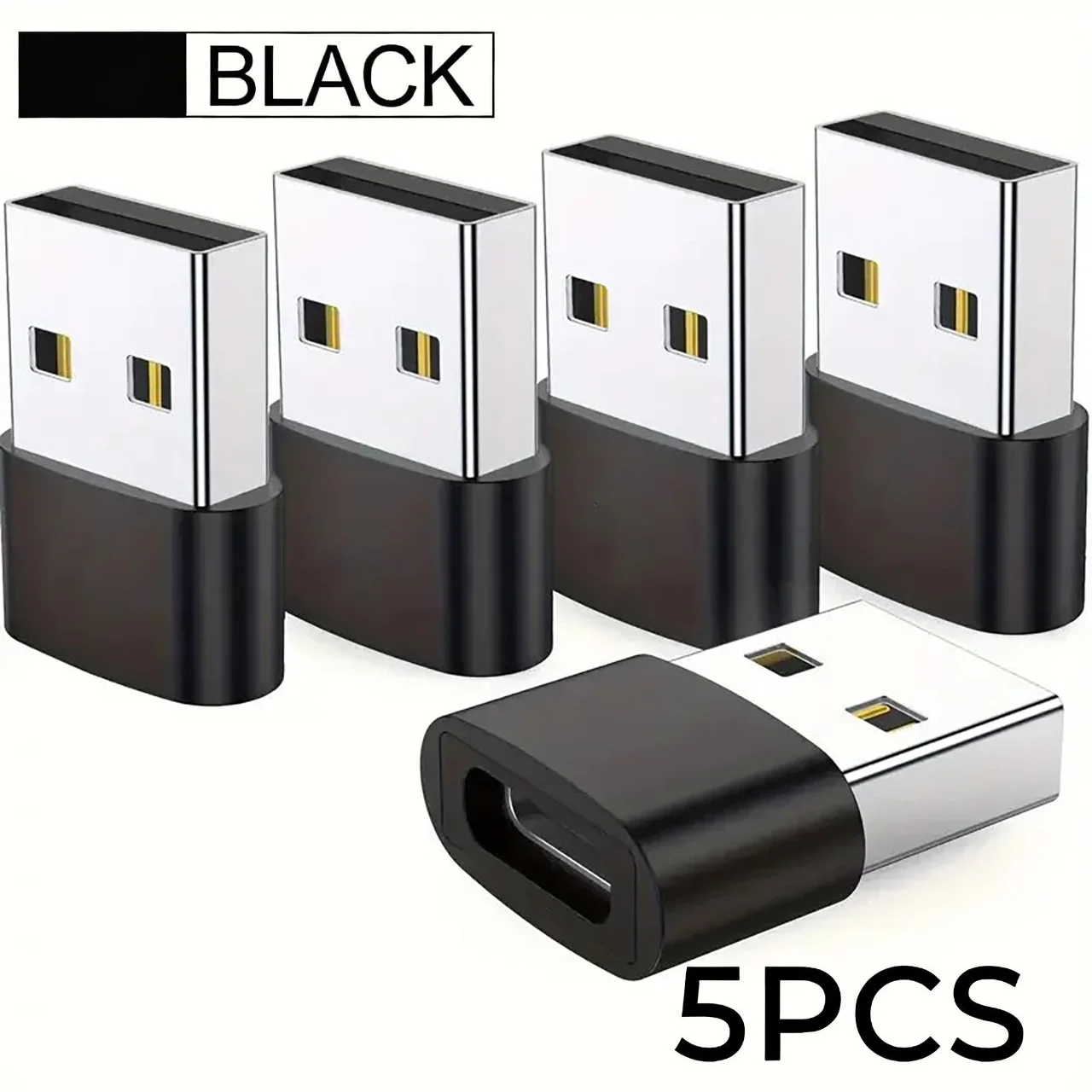 5-Pack Durable Metallic OTG USB to USB C Adapters - Universal Use