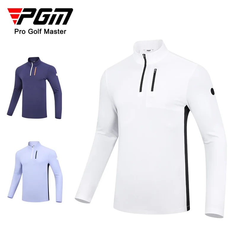 

PGM Golf Clothing Men's Long-sleeved Shirt tand-up Collar Design Soft Skin-friendly Golf Supplies