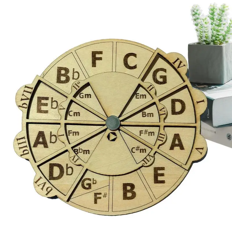 Wooden Melody Tool Circle Of Fifths Wheel Round Music Enlightenment Toys Chord Wheel For Musicians Musical Instruments Dropship