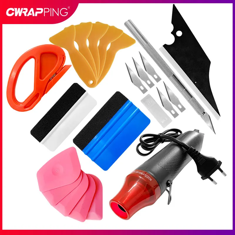 Car Vinyl Wrap Tool Kit Plastic Scraper PPF Squeegees Cars Window Film Application Tools Kit Hot Air Gun Cars Decals Truck Film
